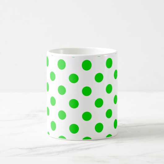 Groen Polka Dots Pattern on White Background Koffiemok (Center)