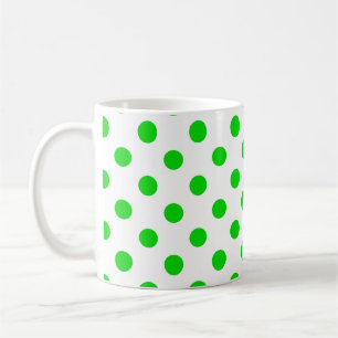 Groen Polka Dots Pattern on White Background Koffiemok