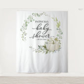 Groen Pompoen Herfst Baby shower Achtergrond Wandkleed (Voorkant)