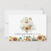 Groen Pompoen Herfst Baby shower Advies Kaarten (Achterkant)