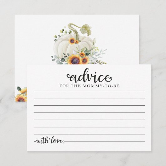 Groen Pompoen Herfst Baby shower Advies Kaarten (Voorkant / Achterkant)