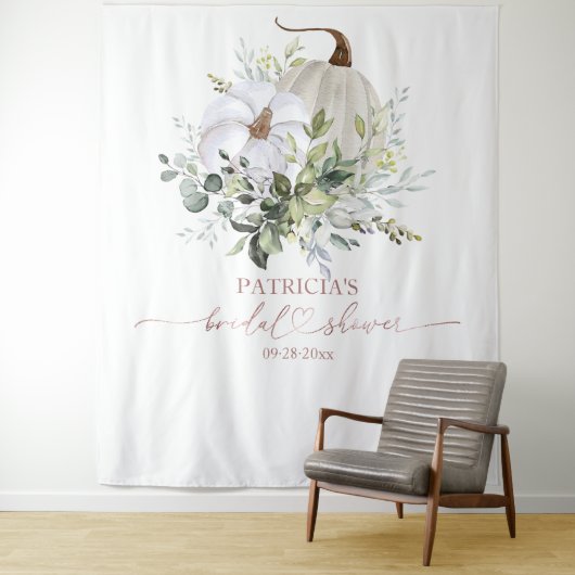 Groen pompoen herfst bruidsdouche achtergrond wandkleed (In situ)