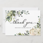 Groen Pompoen Herfst Bruidsdouche Bedankt Kaart (Voorkant)