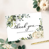 Groen Pompoen Herfst Bruidsdouche Bedankt Kaart