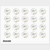 Groen & Pompoen Herfst Bruiloft Favor Ronde Sticker (Vel)