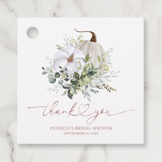 Groen Pompoen Herfst Vrijgezellenfeest Favor Gift  Bedankjes Labels (Voorkant)