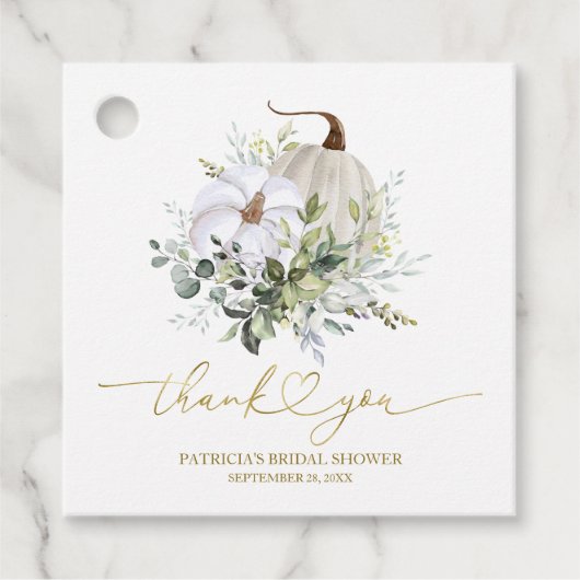 Groen Pompoen Herfst Vrijgezellenfeest Favor Gift  Bedankjes Labels (Voorkant)