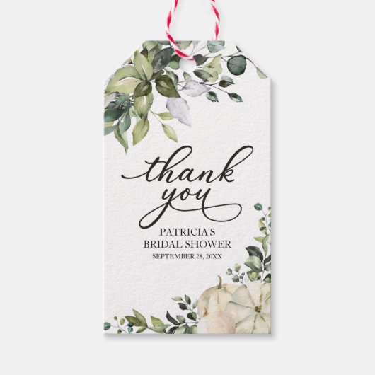 Groen Pompoen Herfst Vrijgezellenfeest Favor Gift  Cadeaulabel (Voorkant)