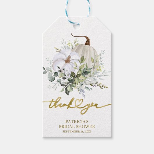 Groen Pompoen Herfst Vrijgezellenfeest Favor Gift  Cadeaulabel (Voorkant)