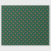 Groen + Pompoen Stippen (Klein) Cadeaupapier (Vlak)