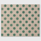 Groen pookartonnen dot Burlap Style Gift Wrapping  Cadeaupapier (Vlak)
