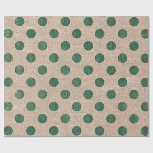 Groen pookartonnen dot Burlap Style Gift Wrapping  Cadeaupapier (Vlak)