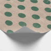 Groen pookartonnen dot Burlap Style Gift Wrapping  Cadeaupapier (Hoek)