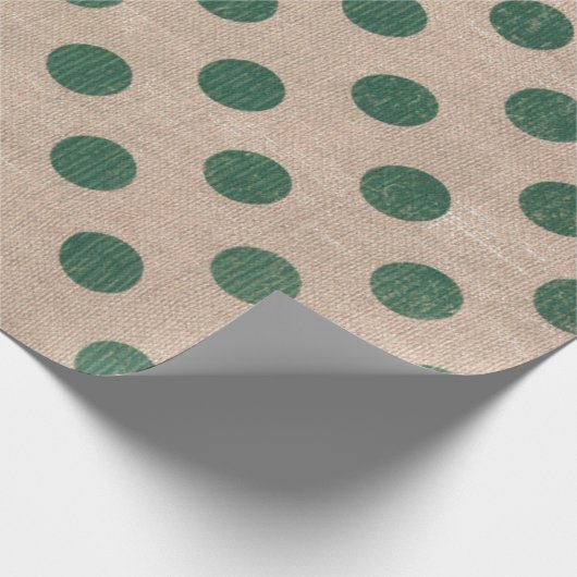 Groen pookartonnen dot Burlap Style Gift Wrapping  Cadeaupapier (Hoek)