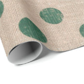 Groen pookartonnen dot Burlap Style Gift Wrapping  Cadeaupapier (Rol Hoek)
