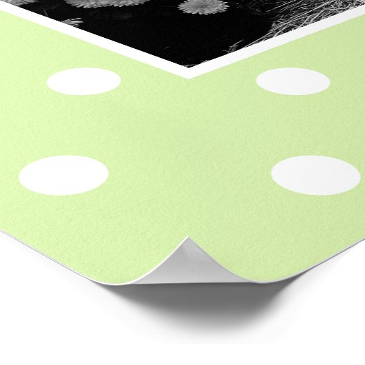 Groen poolpuntpatroon Aangepaste foto-inklage Poster (Hoek)