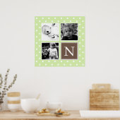 Groen poolpuntpatroon Aangepaste foto-inklage Poster (Keuken)