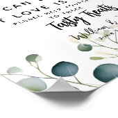 groen Popcorn Bar trouwteken eucalyptus Poster (Hoek)