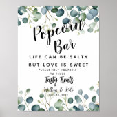 groen Popcorn Bar trouwteken eucalyptus Poster (Voorkant)