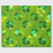 Groen Popular St Patrick's Day Clover Collectie Cadeaupapier (Vlak)