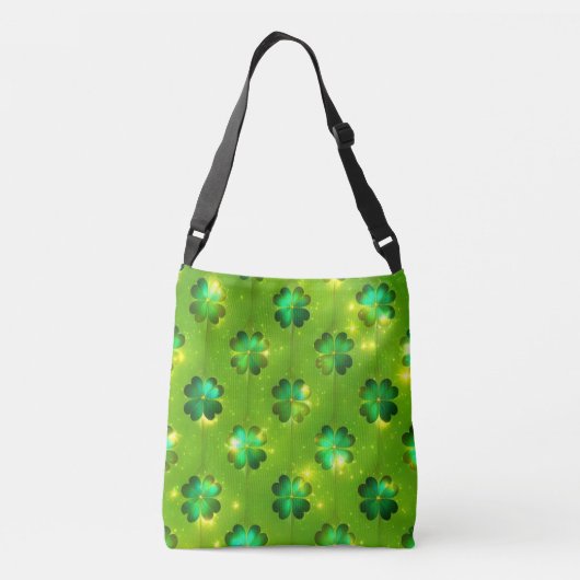 Groen Popular St Patrick's Day Clover Collectie Crossbody Tas (Achterkant)