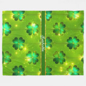 Groen Popular St Patrick's Day Clover Collectie Fleece Deken (Voorkant (Horizontaal))