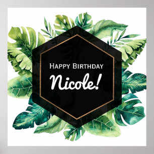 Groen Poster van de Tropische Bladeren Banner