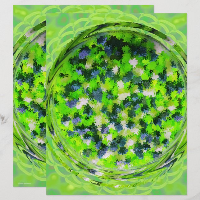 Groen Potpourri Scrapbookpapier 2-zijdige pagina (Voorkant / Achterkant)
