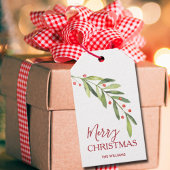 Groen Prettig kerstfeest Cadeaulabel