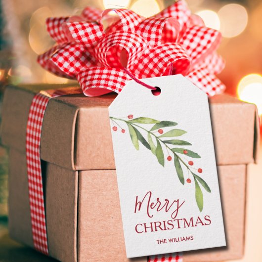 Groen Prettig kerstfeest Cadeaulabel