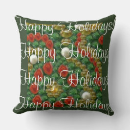Groen Prettige feestdagen-ontwerp Kussen