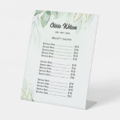 Groen prijslijst reclamebord met voetstuk (Voorkant)