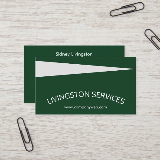 Groen professioneel gebogen en eenvoudig modern visitekaartje (Voorkant / Achterkant in situ)