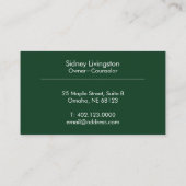 Groen professioneel gebogen en eenvoudig modern visitekaartje (Achterkant)