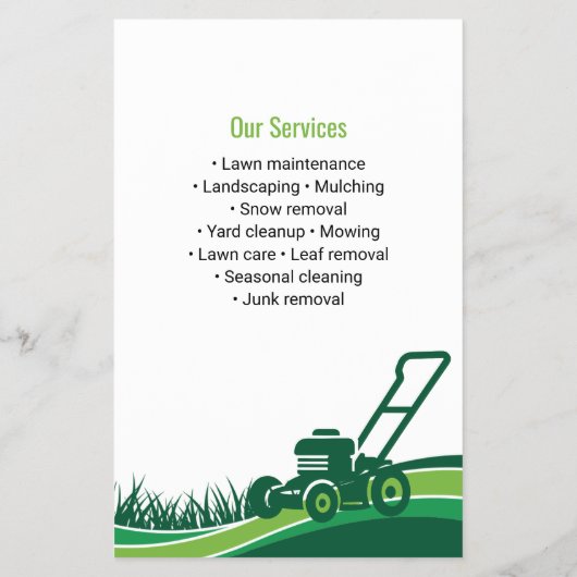 Groen Professionele Gazonverzorging Landscaping Ma Flyer (Achterkant)
