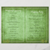 Groen programma voor Ierse klaver en veil bruiloft (Achterkant)