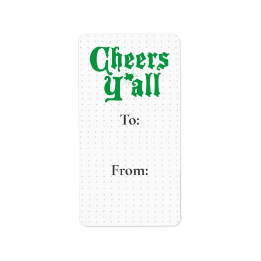 Groen Proost Y'all Gift Label Sticker (Voorkant)