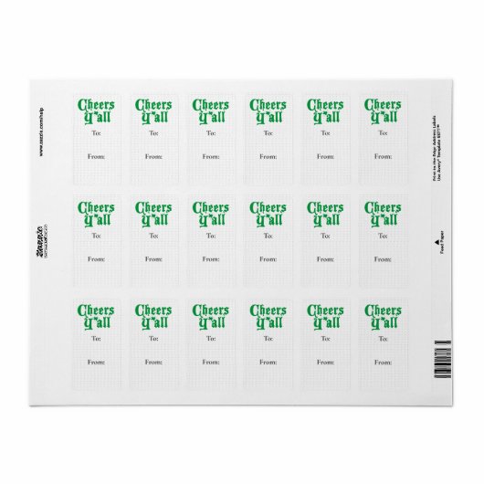 Groen Proost Y'all Gift Label Sticker (Full Sheet)