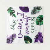 Groen, Pruim Paarse Bladeren Hawaii 50ste Verjaard Wandkleed (Voorkant (horizontaal))