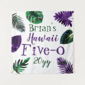 Groen, Pruim Paarse Bladeren Hawaii 50ste Verjaard Wandkleed (Voorkant)