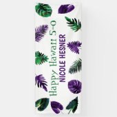 Groen, Pruim Paarse Tropisch Hawaï 5-0 50e Spandoek (Verticaal)