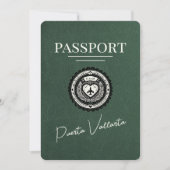 Groen Puerta Vallarta Paspoort Save The Date (Voorkant)
