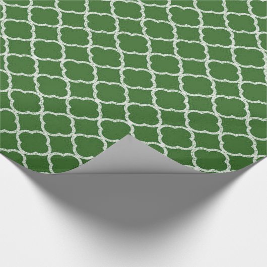 Groen Quaterfoil Lattice Quarter Wrapping Papier (Hoek)