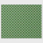 Groen Quaterfoil Lattice Quarter Wrapping Papier (Vlak)