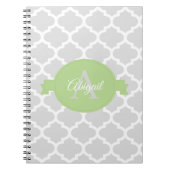 Groen Quatrefoil - Aangepast Notitieboek (Voorkant)