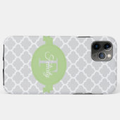 Groen Quatrefoil op maat gemaakt Case-Mate iPhone Case (Achterkant (horizontaal))
