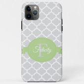 Groen Quatrefoil op maat gemaakt Case-Mate iPhone Case (Achterkant)