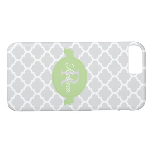 Groen Quatrefoil op maat gemaakt Case-Mate iPhone Case (Achterkant (Horizontaal))
