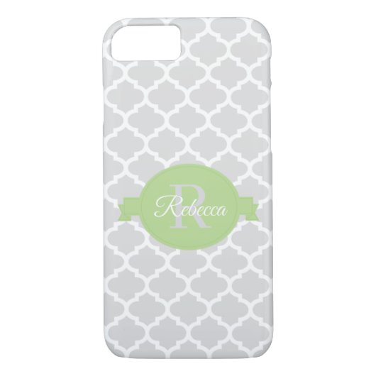 Groen Quatrefoil op maat gemaakt Case-Mate iPhone Case (Achterkant)