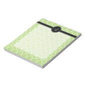 Groen Quatrefoil-patroon Notitieblok (Linkerzijde)